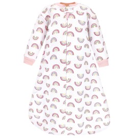 Hudson Baby Unisex Baby Premium Quilted Long Sleeve Sleeping Bag and Wearable Blanket, Modern Rainbow, 18-24 Months