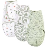 Hudson Baby Unisex Baby Quilted Cotton Swaddle Wrap 3pk, Dinosaur, 0-3 Months