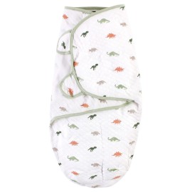 Hudson Baby Unisex Baby Quilted Cotton Swaddle Wrap 3pk, Dinosaur, 0-3 Months