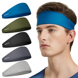 Pilamor Mens SweatBands(5pack), Headbands for Men and Women, Mens Headband for Running, Football, Yoga, Basketball,Thin and Absorbent Headbands (Black,Blue,Green,Gray,Darkgray) Pilamor Mens SweatBands(5pack), Headbands for Men and Women, Mens Headband for Running, Football, Yoga, Basketball,Thin and Absorbent Headbands (Black,Blue,Green,Gray,Darkgray)