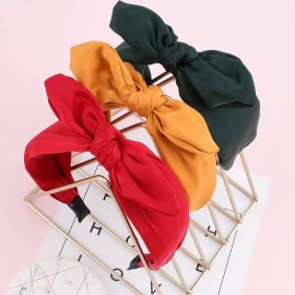 Jaciya 6pcs Knotted Bow Headbands for Women Turban Wide Headbands for Women Top Knot Hair Bands Diademas para Mujer