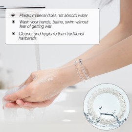 TUUXI 12pcs Spiral Hair Ties Clear No Crease Phone Cord Coils for Women No Damaged Rubber Bands for Hair Ponytail Holders 3 Sizes