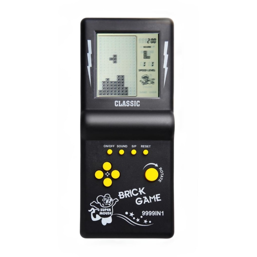 HLF 3.5-inch Large Screen Retro Brick Game Console for The 80s/90s Build in Block Game Racing/Tank Game Built-in 23 Classic Games Nostalgic Puzzle Children\'s Game Console (Black)