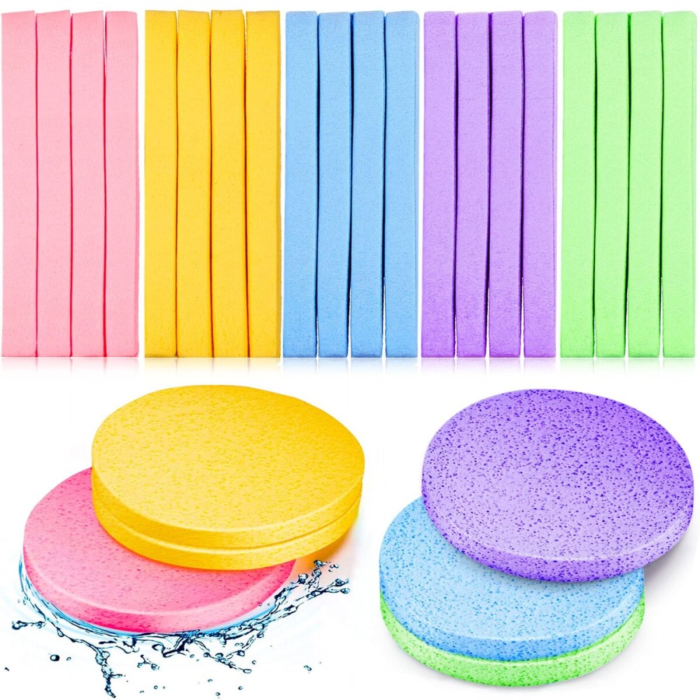 Patelai 300 Pieces Face Cleansing Sponge Wash Round Face Sponge Makeup Removal Sponge Pad Compressed Soft Facial Sponge Exfoliating Sponges, Pink, Purple, Blue, Yellow, Green for Women Patelai 300 Pieces Face Cleansing Sponge Wash Round Face Sponge Makeup Removal Sponge Pad Compressed Soft Facial Sponge Exfoliating Sponges, Pink, Purple, Blue, Yellow, Green for Women