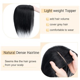 SEGO Human Hair Toppers for Women With Thinning Hair, 7 * 13CM Silk Base 100% Real Human Hair Clip in Top Wiglet Hairpieces -12 Inch No Bangs Jet Black SEGO Human Hair Toppers for Women With Thinning Hair, 7 * 13CM Silk Base 100% Real Human Hair Clip in Top Wiglet Hairpieces -12 Inch No Bangs Jet Black
