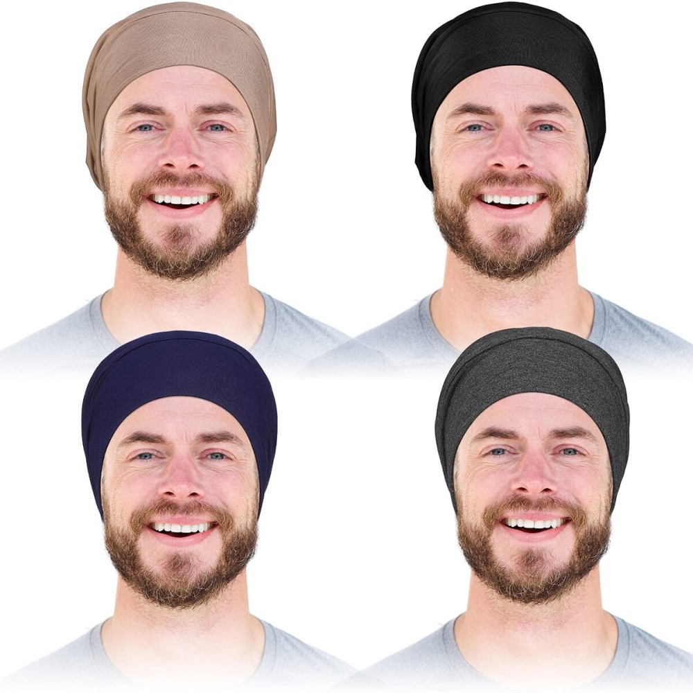 4 Pieces Satin Lined Hair Cover Satin Sleep Bonnet Adjustable-Designed Sleeping Beanie Stay on No Fading Cap for Men 4 Pieces Satin Lined Hair Cover Satin Sleep Bonnet Adjustable-Designed Sleeping Beanie Stay on No Fading Cap for Men