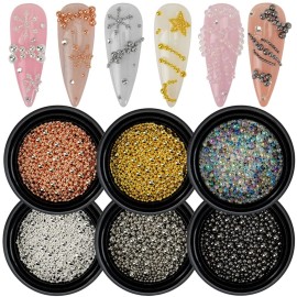 6 Boxes Nail Art Beads Nail Art Metal Balls Nail Beads For Nail Art Gold Silver Rose Gold Nail Art Steel Beads Nail Caviar Beads For Nail Art Nail Bubble Beads For DIY Crafts Decoration 6 Boxes Nail Art Beads Nail Art Metal Balls Nail Beads For Nail Art Gold Silver Rose Gold Nail Art Steel Beads Nail Caviar Beads For Nail Art Nail Bubble Beads For DIY Crafts Decoration
