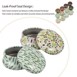 Rarapop 12 Pack Reusable Mini Round Tinplate Candle Tin Jars with Lids, 20ml Small Vintage Travel Tin Cans Refillable Empty Container Bottle for Lip Balm, Salve, Eye Shadow, Powder