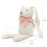 FLUFFYFUN 100% Organic Cotton Baby Bunny Stuffed Animal 7.1 - Soft White Rabbit Plush Toy for Newborn