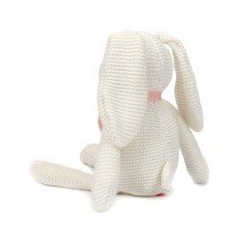 FLUFFYFUN 100% Organic Cotton Baby Bunny Stuffed Animal 7.1 - Soft White Rabbit Plush Toy for Newborn