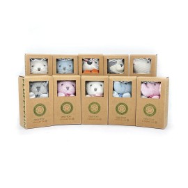 FLUFFYFUN 100% Organic Cotton Baby Bunny Stuffed Animal 7.1 - Soft White Rabbit Plush Toy for Newborn