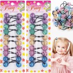 Beauty Town 20PCS Glitter Bubble Bead Hair Ties - 20mm Ponytail Holders for Girls & Kids - Colorful Hair Elastics for Braids & Styles (Assorted)