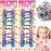 Beauty Town 20PCS Glitter Bubble Bead Hair Ties - 20mm Ponytail Holders for Girls & Kids - Colorful Hair Elastics for Braids & Styles (Assorted)