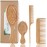 Bamboo Hair Brush and Comb Set - Eco-Friendly Anti-Static Detangling Brush and Combs for Women and Men, Massage Wooden Brushes for Thick, Thin, Curly, Straight, Dry or Wet Hair