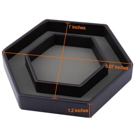 SIQUK Dice Tray with Lid Hexagon Dice Rolling Tray Dice Holder for Dice Games Like RPG, DND and Other Table Games, Gray
