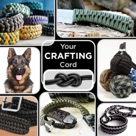 TECEUM Paracord Type III 550 Fluo Green - 100 ft - 4mm - Tactical Rope MIL-SPEC - Outdoor para Cord -Camping Hiking Fishing Gear and Equipment - EDC Parachute Cord - Strong Survival Rope 017