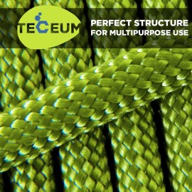 TECEUM Paracord Type III 550 Fluo Green - 100 ft - 4mm - Tactical Rope MIL-SPEC - Outdoor para Cord -Camping Hiking Fishing Gear and Equipment - EDC Parachute Cord - Strong Survival Rope 017