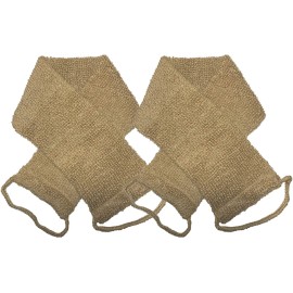 2 Pack Large Natural Exfoliating Hemp Back Scrubber for Shower for Men and Women - Deep Clean & Invigorate Your Skin - Machine Wash and Dry - Double Sided Available