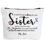 Fokongna Sister Gifts - Birthday Makeup Bag for Girls, Soul Sister Gift with Fire Design