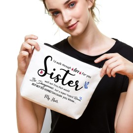 Fokongna Sister Gifts - Birthday Makeup Bag for Girls, Soul Sister Gift with Fire Design