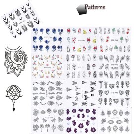 13 Sheets Black Nail Stickers Boho Retro Nail Decals Black Nail Tattoos Water Transfer Nail Decals Nails Supply Necklace Jewelry Feather Nail Design for Women Nail Art DIY Decoration 13 Sheets Black Nail Stickers Boho Retro Nail Decals Black Nail Tattoos Water Transfer Nail Decals Nails Supply Necklace Jewelry Feather Nail Design for Women Nail Art DIY Decoration