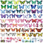 Butterfly Tattoos for Kids/Women, 100 Pcs Colorful & Waterproof Butterfly Temporary Stickers for Party Favors/Gifts/Decoration