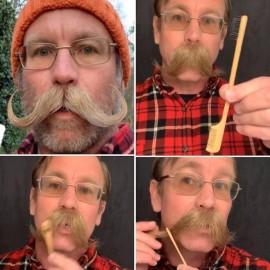 2-in-1 Sapling Mustache Brush & Comb (2-pack) from Green Beard Grmng - Boar Bristle & Bamboo