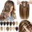 SEGO Hair Toppers for Women Real Human Hair No Bangs, 130% Density 10 * 12CM Silk Base Remy Clip in Top Wiglet Hairpieces Add Volume-6 Inch Medium Brown&Dark Blonde