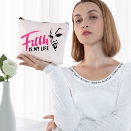 G2TUP Babs Johnson Makeup Bag Divine Inspire Gift Filth is My Life Canvas Zipper Pouch Cotton & Connie Merch (Filth is My Life)