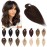 SEGO Hair Toppers for Women Real Human Hair With Bangs, 7 * 13CM Silk Base 100% Remy Human Hair Clip in Top Wiglet Hairpieces Add Volume -16 Inch Dark Brown