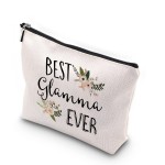 WCGXKO Best Glamma Ever Grandma Gift Glamma Gift Zipper Makeup Bags Travel Waterproof Toiletry Bag Accessories (BEST Glamma)