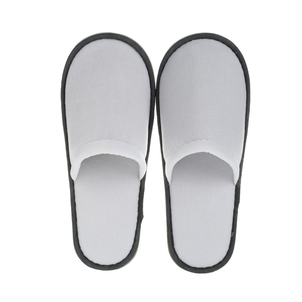 Kirozanny 10 pair Unisex Disposable Slippers Portable Foldable Hotel Travel Slippers Party Family SPA Slippers (Medium, White, numeric_9) (Grey edge 5mm thick sole)
