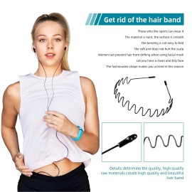 ZHUNBABA Unisex Flexible Metal Hair Band Headbands - Non-Slip Hairband for Men and Women, Wavy Elastic Hair Hoop for Home, Outdoor Sport and Yoga ZHUNBABA Unisex Flexible Metal Hair Band Headbands - Non-Slip Hairband for Men and Women, Wavy Elastic Hair Hoop for Home, Outdoor Sport and Yoga