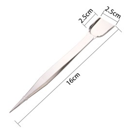 1 Piece Stainless Steel Tweezer with Shovel Stainless Steel Handy Tweezer with Shovel Diamond Gem Tweezers Jewelry Tweezers with Scoop Gems Pick Up Beads Tools for Beads Gems Diamond