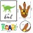 Jetec 6 Pcs Dinosaur Boys Room Wall Decor Include 2 Dinosaur Paw Wooden Hanging Sign 4 Wall Stickers (Unframed) Inspirational Quote Dino Decor Gift for Kids Bedroom Nursery Playroom