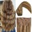 Eufficco Human Hair Lace Clip In Hair Extensions Thick Ends Highlights Piano Color Chocolate Brown/Strawberry Blonde 18inch 120g Remy Hair Extensions Silky Soft Lace Backed Clip Ins