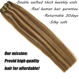 Eufficco Human Hair Lace Clip In Hair Extensions Thick Ends Highlights Piano Color Chocolate Brown/Strawberry Blonde 18inch 120g Remy Hair Extensions Silky Soft Lace Backed Clip Ins Eufficco Human Hair Lace Clip In Hair Extensions Thick Ends Highlights Piano Color Chocolate Brown/Strawberry Blonde 18inch 120g Remy Hair Extensions Silky Soft Lace Backed Clip Ins