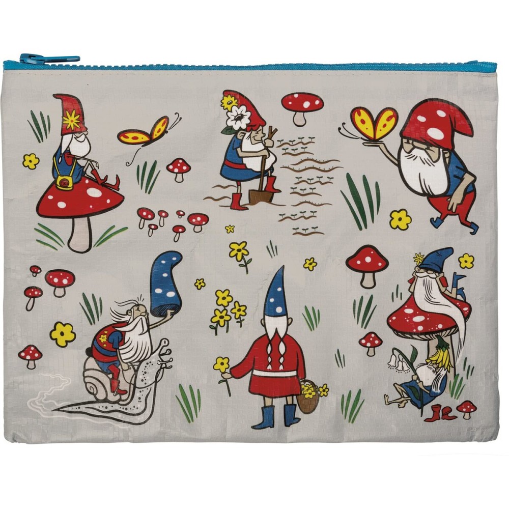Primitives by Kathy Gnomes Recycled Material Cute/Cool/Unique Zipper Pouch/Bag/Clutch/Cosmetic Travel Bag | 9.5 x 7