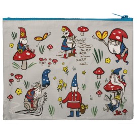Primitives by Kathy Gnomes Recycled Material Cute/Cool/Unique Zipper Pouch/Bag/Clutch/Cosmetic Travel Bag | 9.5 x 7
