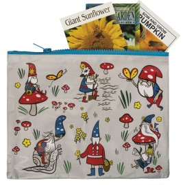 Primitives by Kathy Gnomes Recycled Material Cute/Cool/Unique Zipper Pouch/Bag/Clutch/Cosmetic Travel Bag | 9.5 x 7