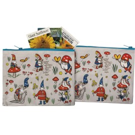 Primitives by Kathy Gnomes Recycled Material Cute/Cool/Unique Zipper Pouch/Bag/Clutch/Cosmetic Travel Bag | 9.5 x 7