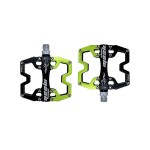 shanmashi CA110 Black Green Mountain MTB Bike Pedals 9/16 Inch Road Bicycle Parallel Pedal Ultra-Light Aluminum Alloy Bearing Cycling Flat BMX Pedal Adult