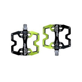 shanmashi CA110 Black Green Mountain MTB Bike Pedals 9/16 Inch Road Bicycle Parallel Pedal Ultra-Light Aluminum Alloy Bearing Cycling Flat BMX Pedal Adult