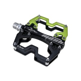 shanmashi CA110 Black Green Mountain MTB Bike Pedals 9/16 Inch Road Bicycle Parallel Pedal Ultra-Light Aluminum Alloy Bearing Cycling Flat BMX Pedal Adult