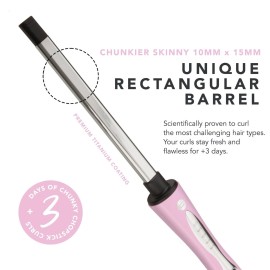 CHOPSTICK STYLER Cheeky, Professional Curling Wand, 5 Variable Temperatures, 0.6 x 0.4 Chunkier Rectangular Titanium Barrel for Long Lasting, Natural, Voluminous Chopstick Mermaid Curls