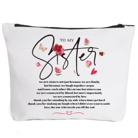 Fokongna To My Sister Gifts, Sister Birthday Gifts, Friends, from We Laugh Together Know Each Other Makeup Bag, for Birthday, Graduation Best Friends Ever Personalized
