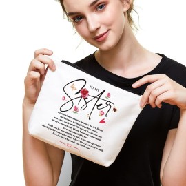 Fokongna To My Sister Gifts, Sister Birthday Gifts, Friends, from We Laugh Together Know Each Other Makeup Bag, for Birthday, Graduation Best Friends Ever Personalized