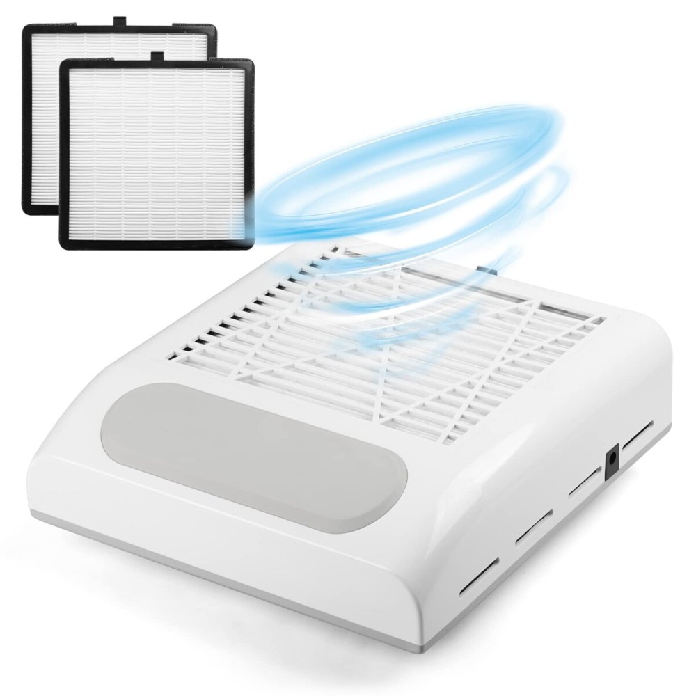 Biutee Nail Dust Collector with 2 Reusable Filters,Nail Vacuum Dust Collector Electric Acrylic Nails Extractor Duster Collector Detachable Filter Nail Tech For Gel Nail Polish & Nail Salon Low Noise