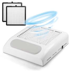 Biutee Nail Dust Collector with 2 Reusable Filters,Nail Vacuum Dust Collector Electric Acrylic Nails Extractor Duster Collector Detachable Filter Nail Tech For Gel Nail Polish & Nail Salon Low Noise