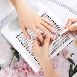 Biutee Nail Dust Collector with 2 Reusable Filters,Nail Vacuum Dust Collector Electric Acrylic Nails Extractor Duster Collector Detachable Filter Nail Tech For Gel Nail Polish & Nail Salon Low Noise